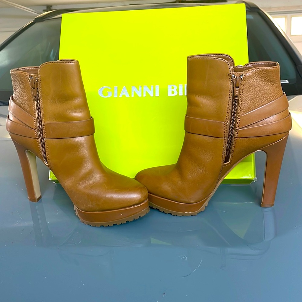 Gianni Bini Neutrals Leather Boots US